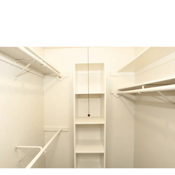 Generous closet space